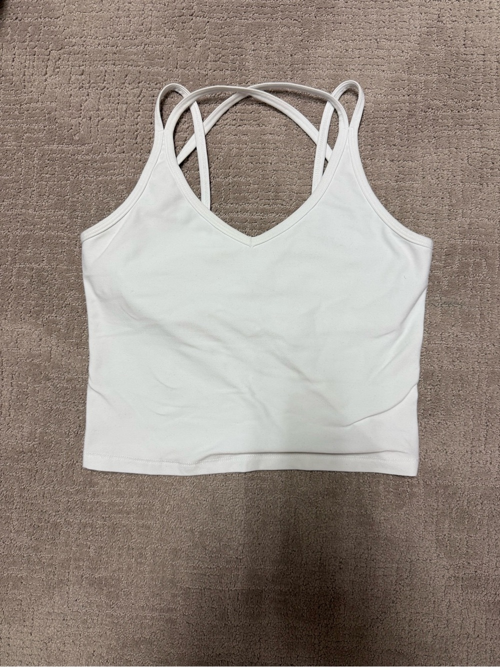 Beyond Yoga White Strappy V-Neck Sports Bra Tank